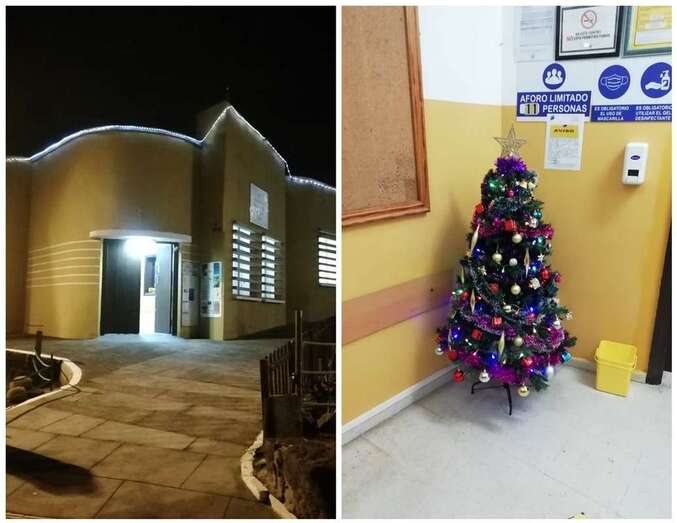Imágenes de las luces y el árbol de Navidad en la sede vecinal de La Garita/TA.